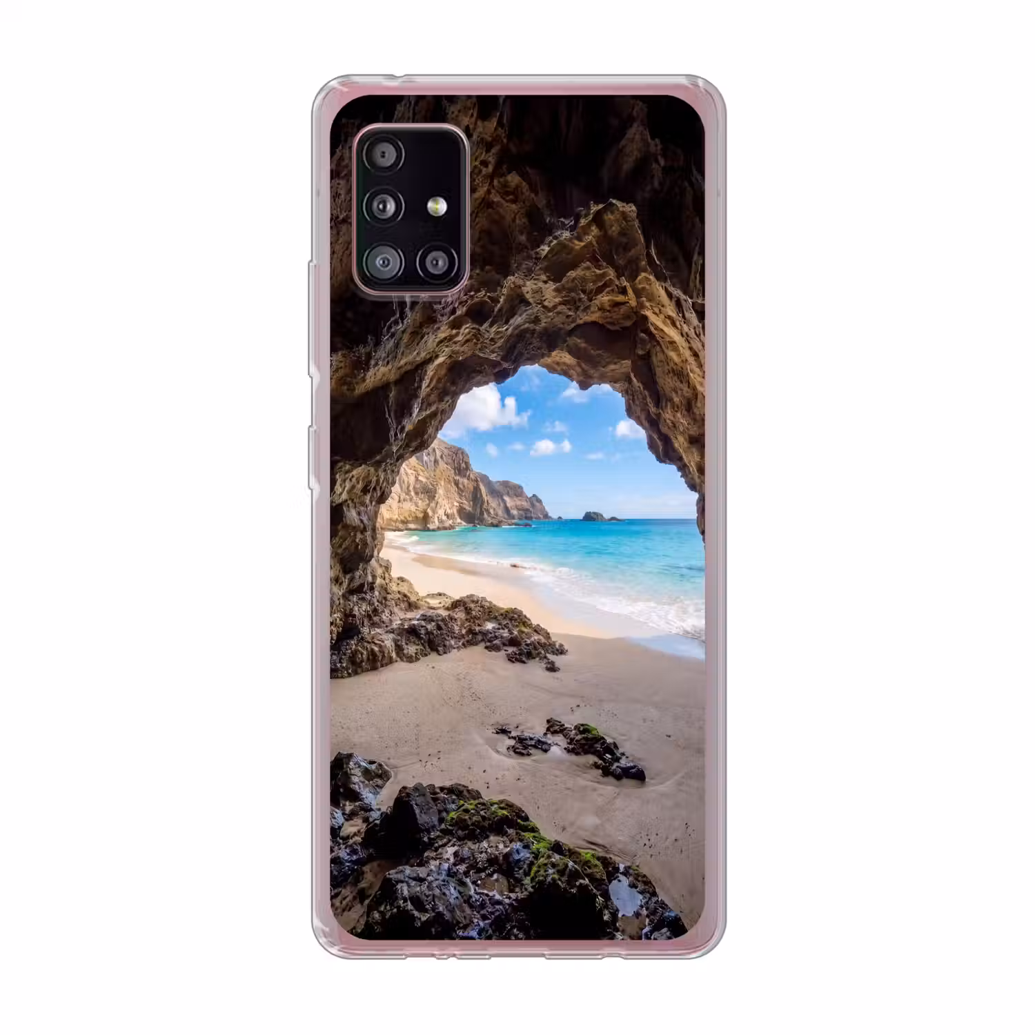 Grot - Strand - Zee - Blauw Telefoonhoesje Samsung Galaxy A51 5G klein -3d