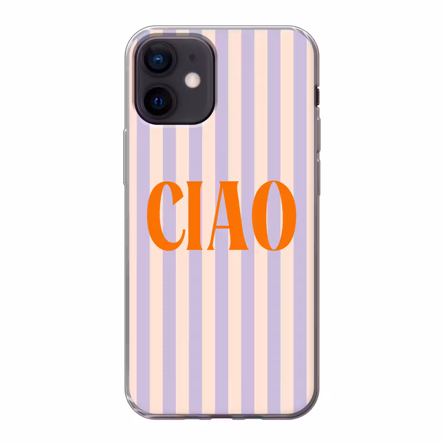 Ciao - Quote - Pastel - Strepen Telefoonhoesje iPhone 12 Mini klein -3d