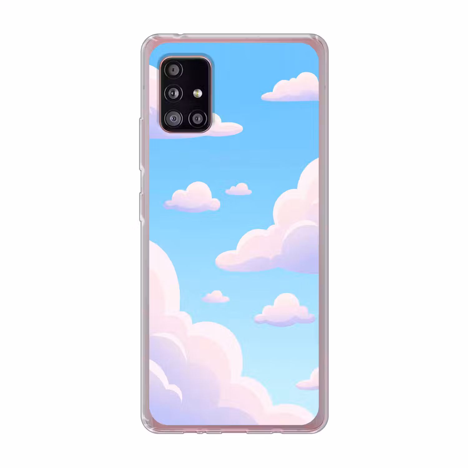 Wolken - Roze - Blauw - Natuur - Modern Telefoonhoesje Samsung Galaxy A51 5G klein -3d