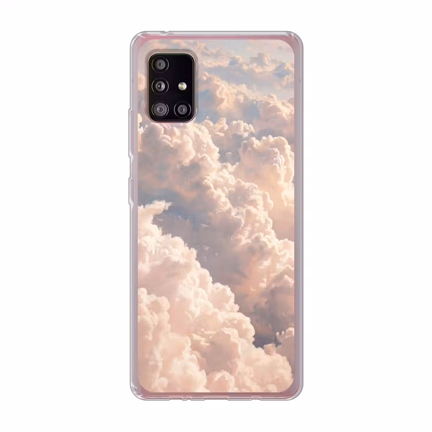 Wolken - Zonsondergang - Natuur - Pastel - Roze Telefoonhoesje Samsung Galaxy A51 5G klein -3d