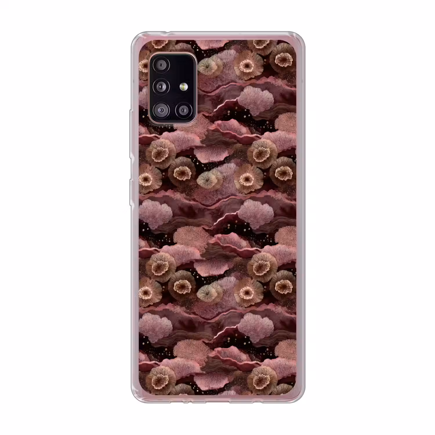 Koraal - Organisch - Roze Telefoonhoesje Samsung Galaxy A51 5G klein 373 -3d