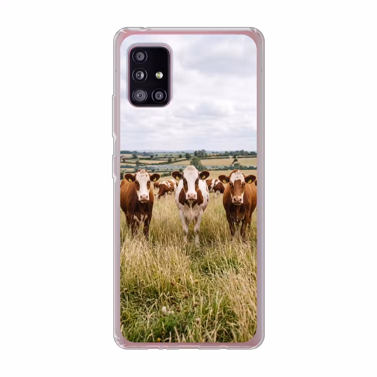 Koeien - Portret - Weide - Boerderij - Nieuwsgierig Telefoonhoesje Samsung Galaxy A51 5G klein -3d
