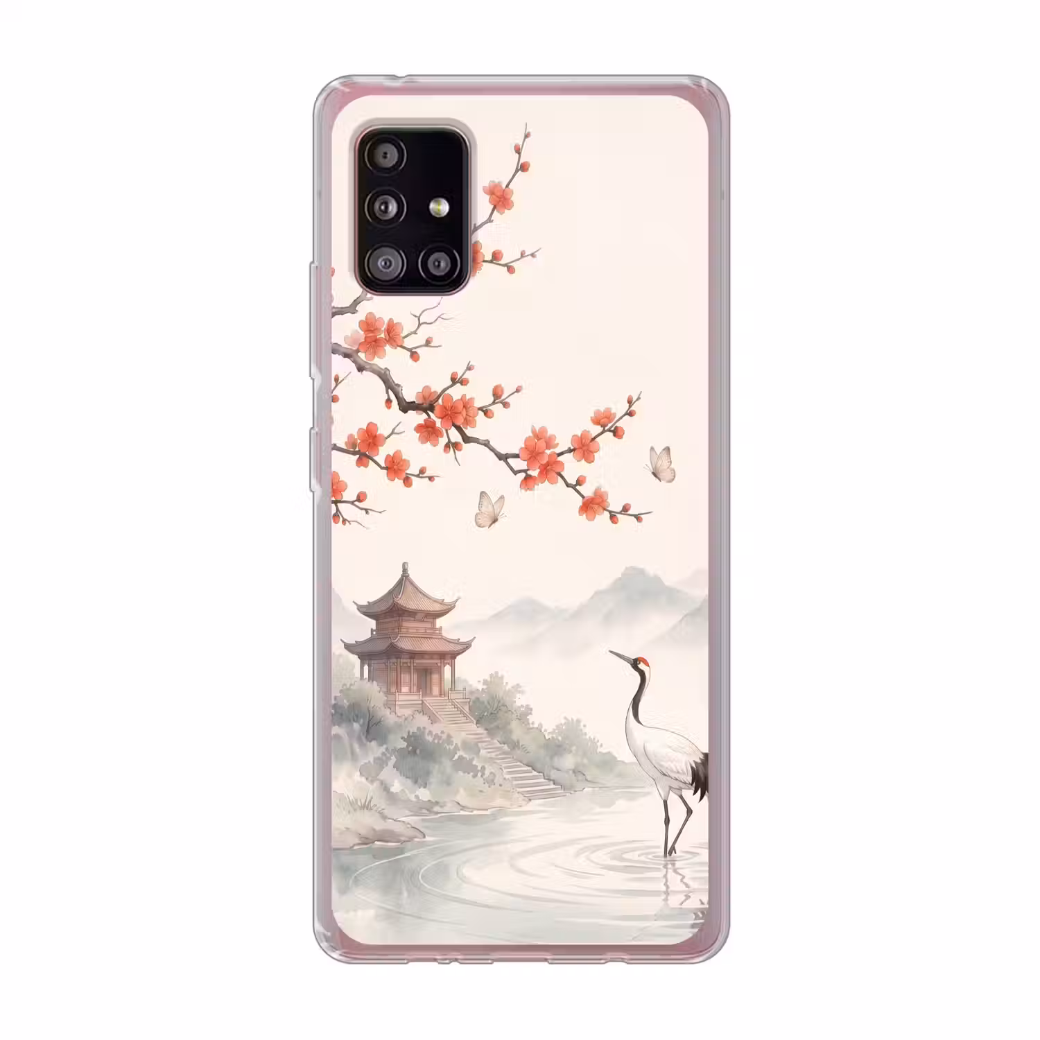 Kraanvogel - Azië - Klassiek Telefoonhoesje Samsung Galaxy A51 5G klein -3d
