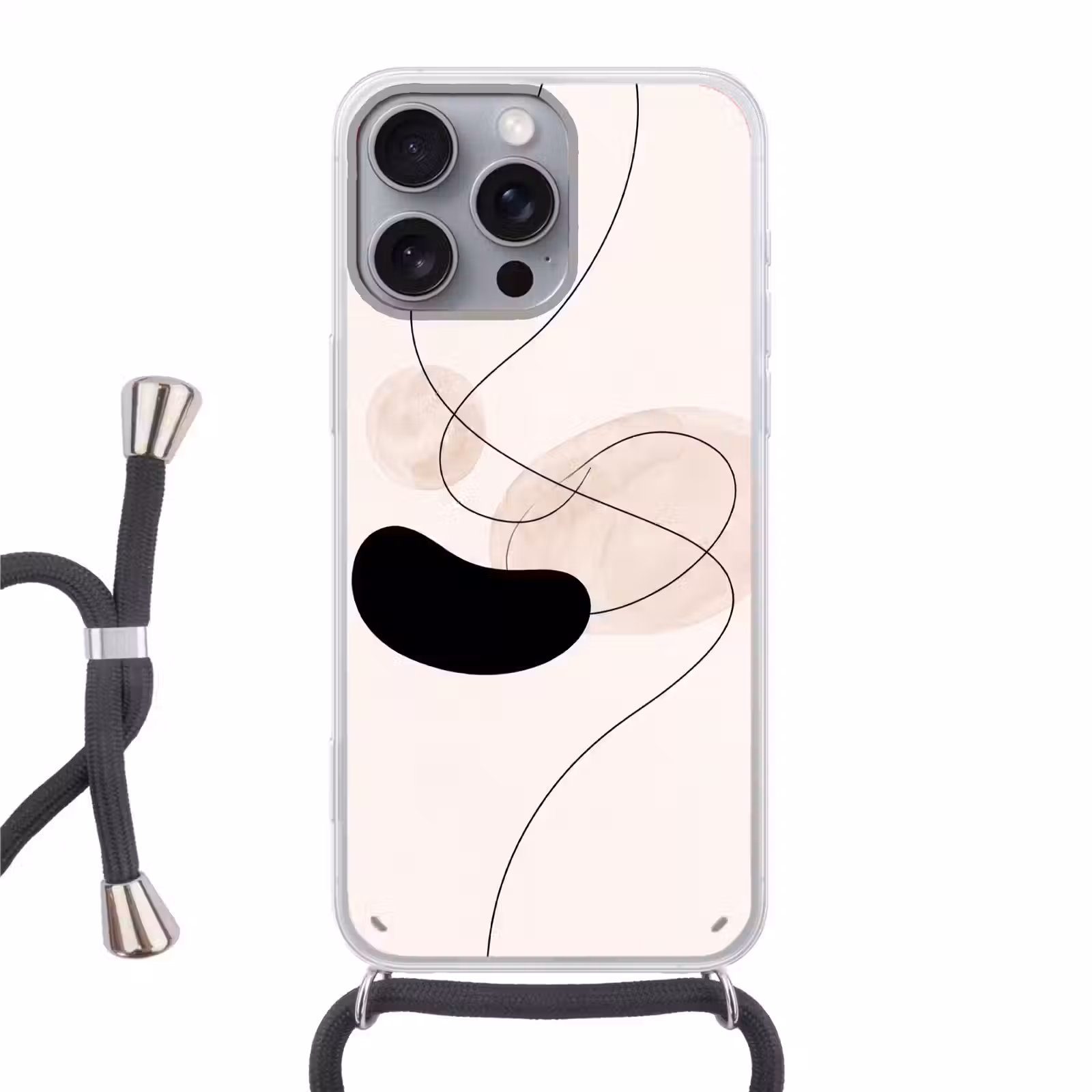 Phone case crossbody - Abstract - Forms - Art - Abstract - Vormen - Kunst Hoesje iPhone 16 Pro Max met koord klein
