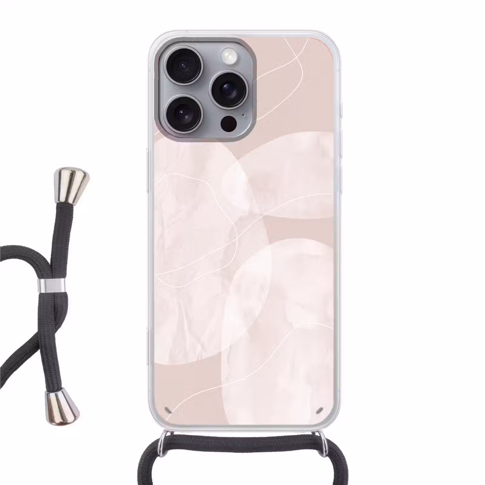 Phone case crossbody - Art - Lines - Modern - Kunst - Lijnen - Modern Hoesje iPhone 16 Pro Max met koord klein