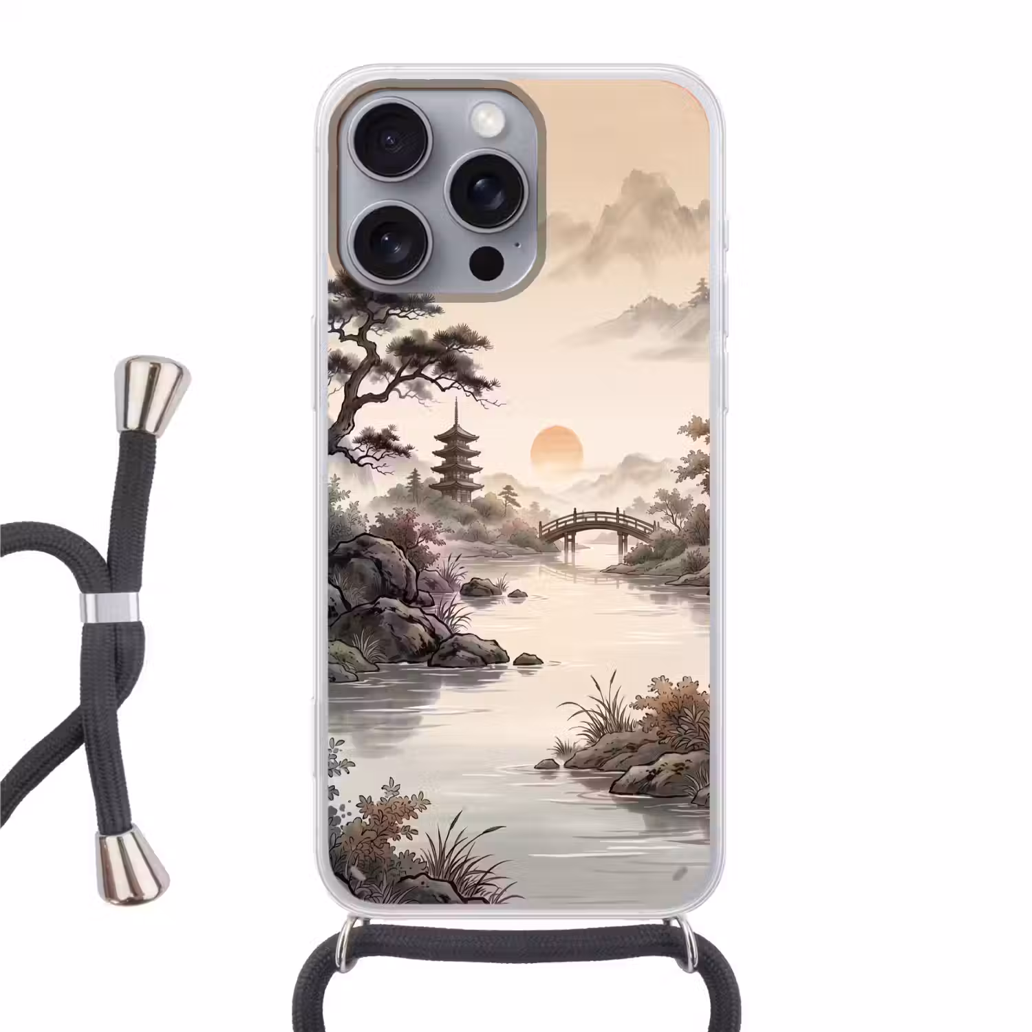 Azië - Landschap - Kleurrijk Hoesje iPhone 16 Pro Max met koord klein -3d
