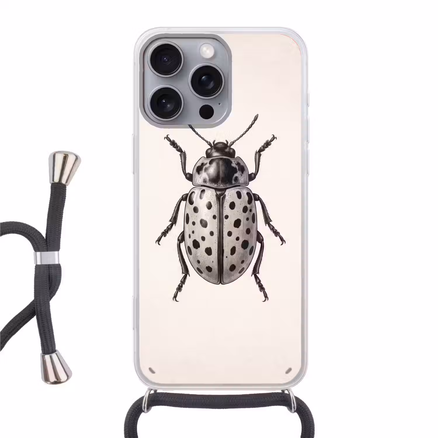 Kever - Insect - Vintage Hoesje iPhone 16 Pro Max met koord klein -3d