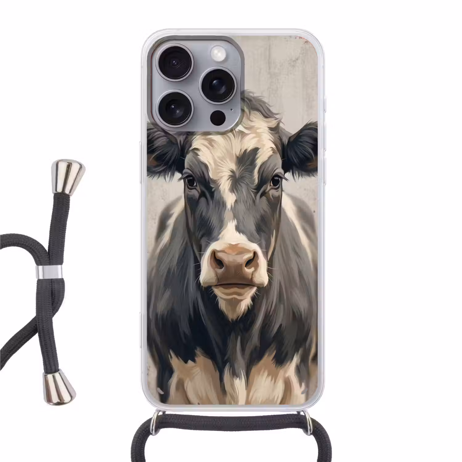 Koe - Portret - Dieren - Modern Hoesje iPhone 16 Pro Max met koord klein -3d