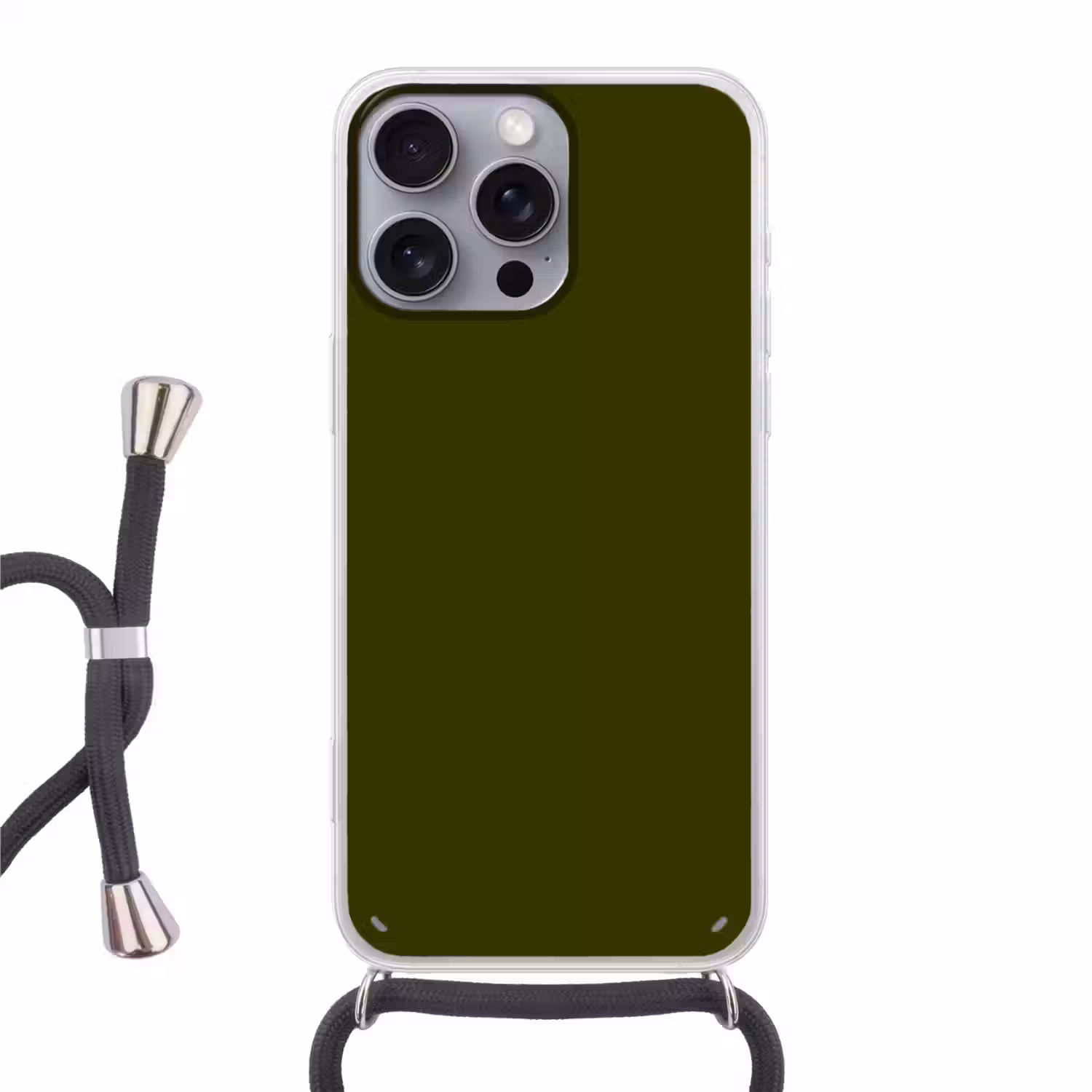 Dark - Olive - Groen Hoesje iPhone 16 Pro Max met koord klein 804 -3d