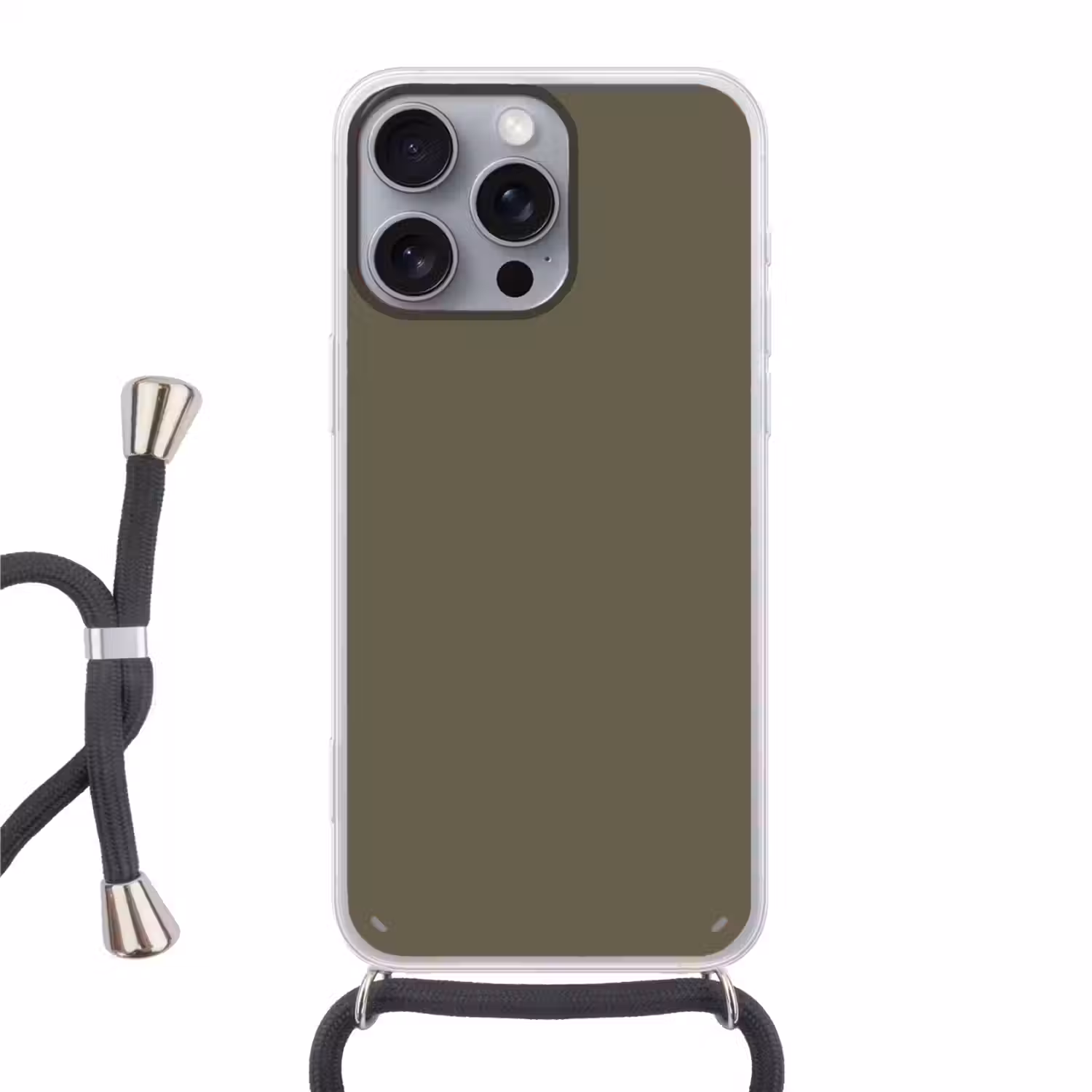 Deep - Khaki - Groen Hoesje iPhone 16 Pro Max met koord klein 804 -3d