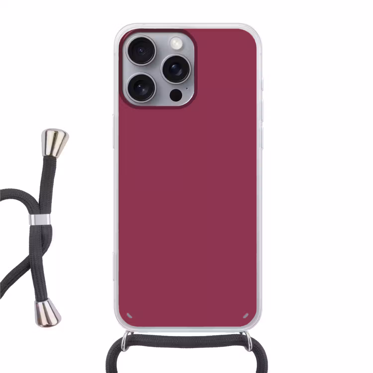 Deep - Rasberry - Rood Hoesje iPhone 16 Pro Max met koord klein 804 -3d