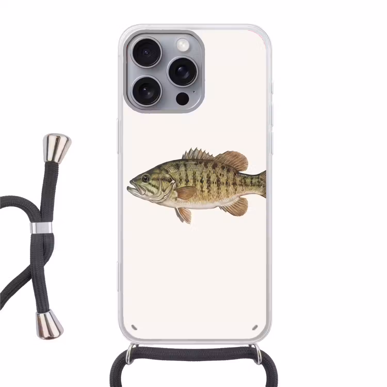 Vissen - Natuur - Vintage Hoesje iPhone 16 Pro Max met koord klein -3d