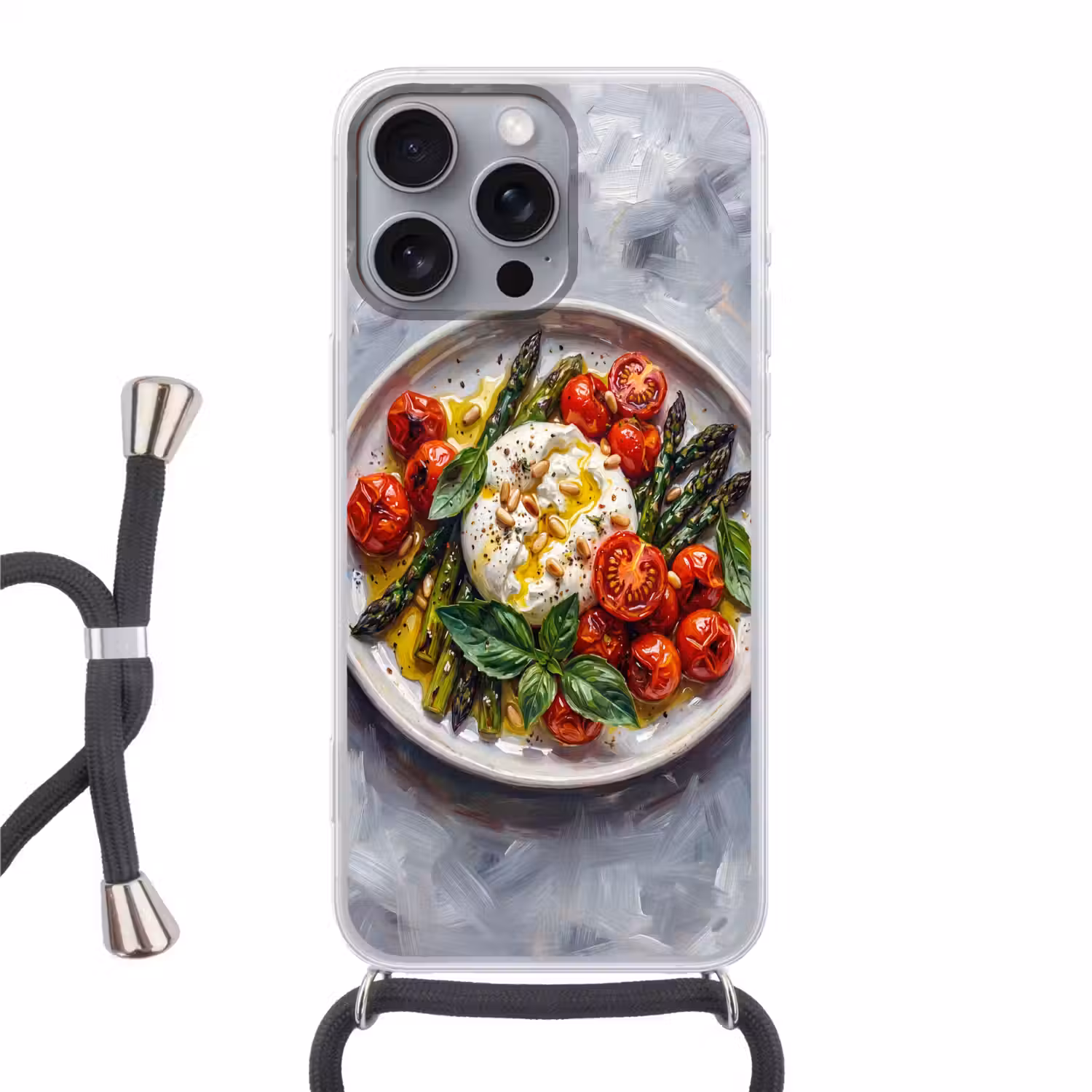 Eten - Groenten - Kaas - Modern - Vers Hoesje iPhone 16 Pro Max met koord klein -3d