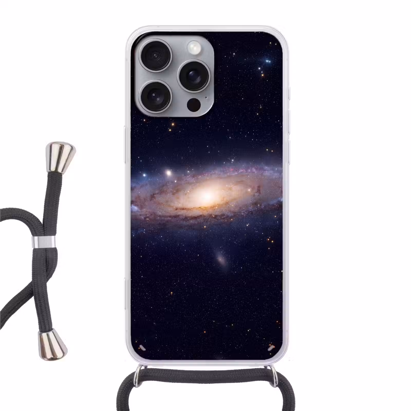 Phone case crossbody - Galaxy - Space - Cosmos - Sterrenstelsel - Ruimte - Kosmos Hoesje iPhone 16 Pro Max met koord klein