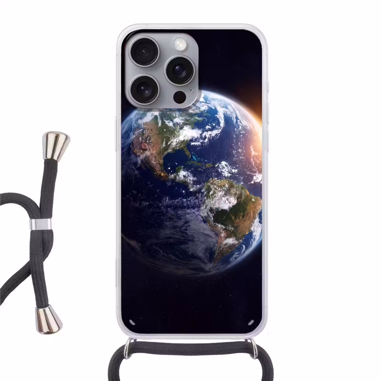 Phone case crossbody - Planet - Space - Cosmos - Planeet - Ruimte - Kosmos Hoesje iPhone 16 Pro Max met koord klein