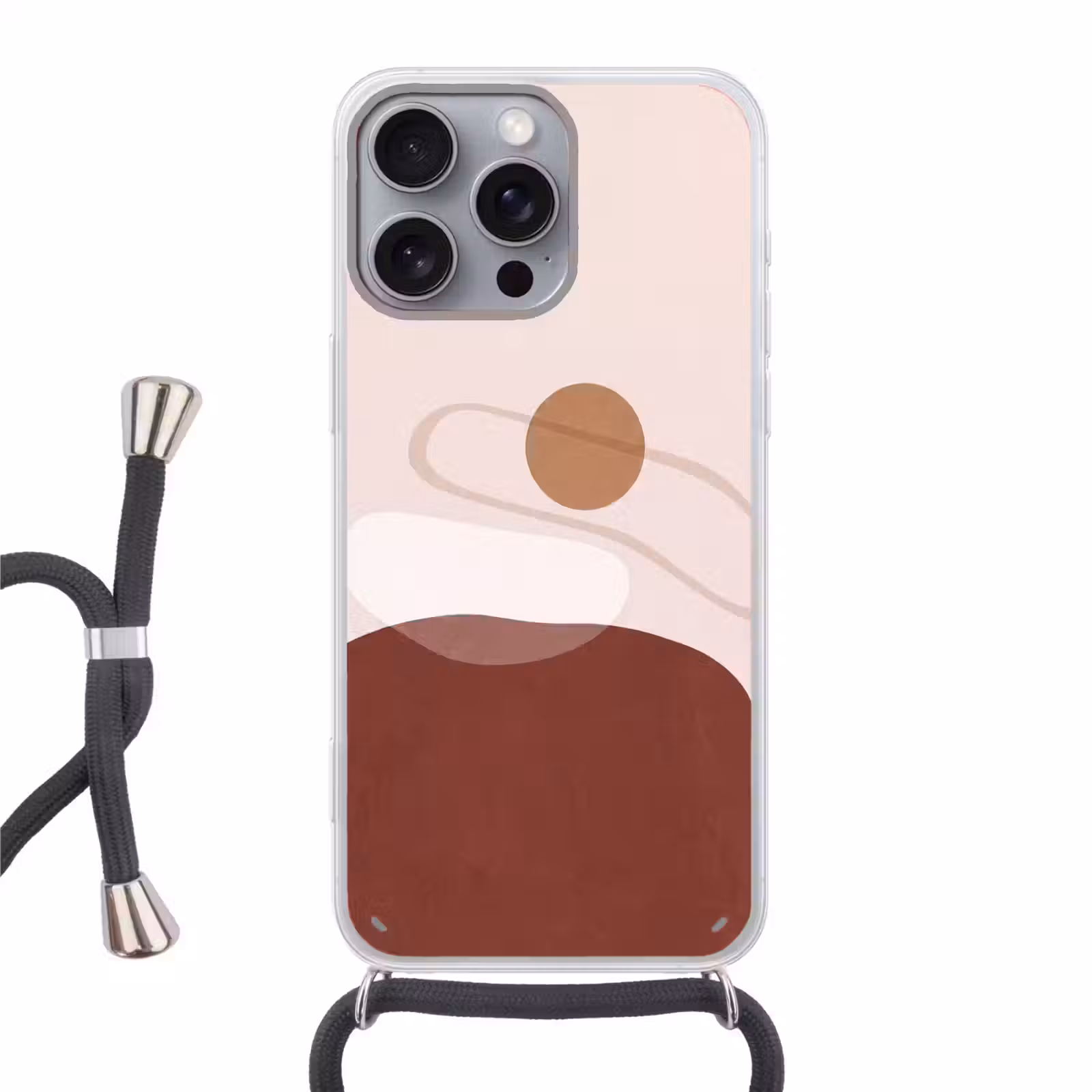 Phone case crossbody - Shapes - Organic - Art - Vormen - Organisch - Kunst Hoesje iPhone 16 Pro Max met koord klein