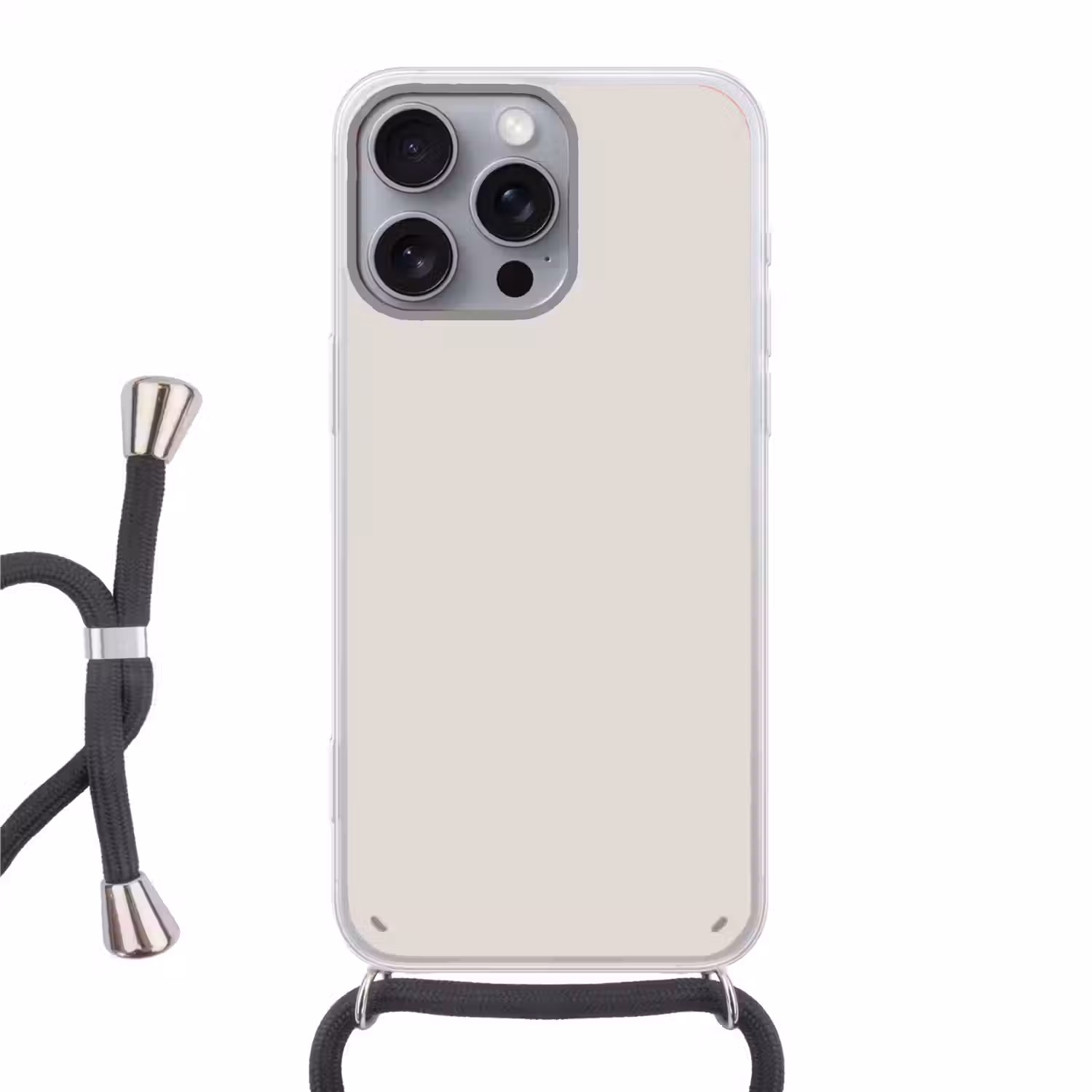 Silent - Sandstone - Grijs Hoesje iPhone 16 Pro Max met koord klein 804 -3d