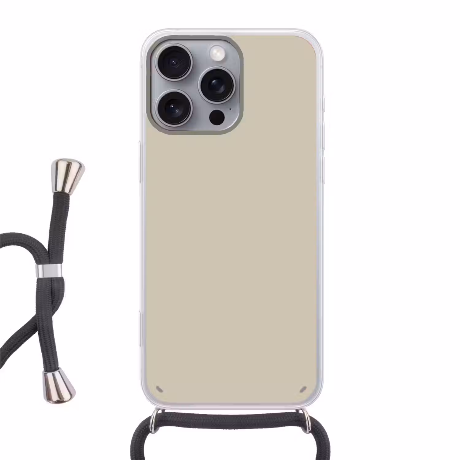 Urban - Pebble - Grijs Hoesje iPhone 16 Pro Max met koord klein 804 -3d