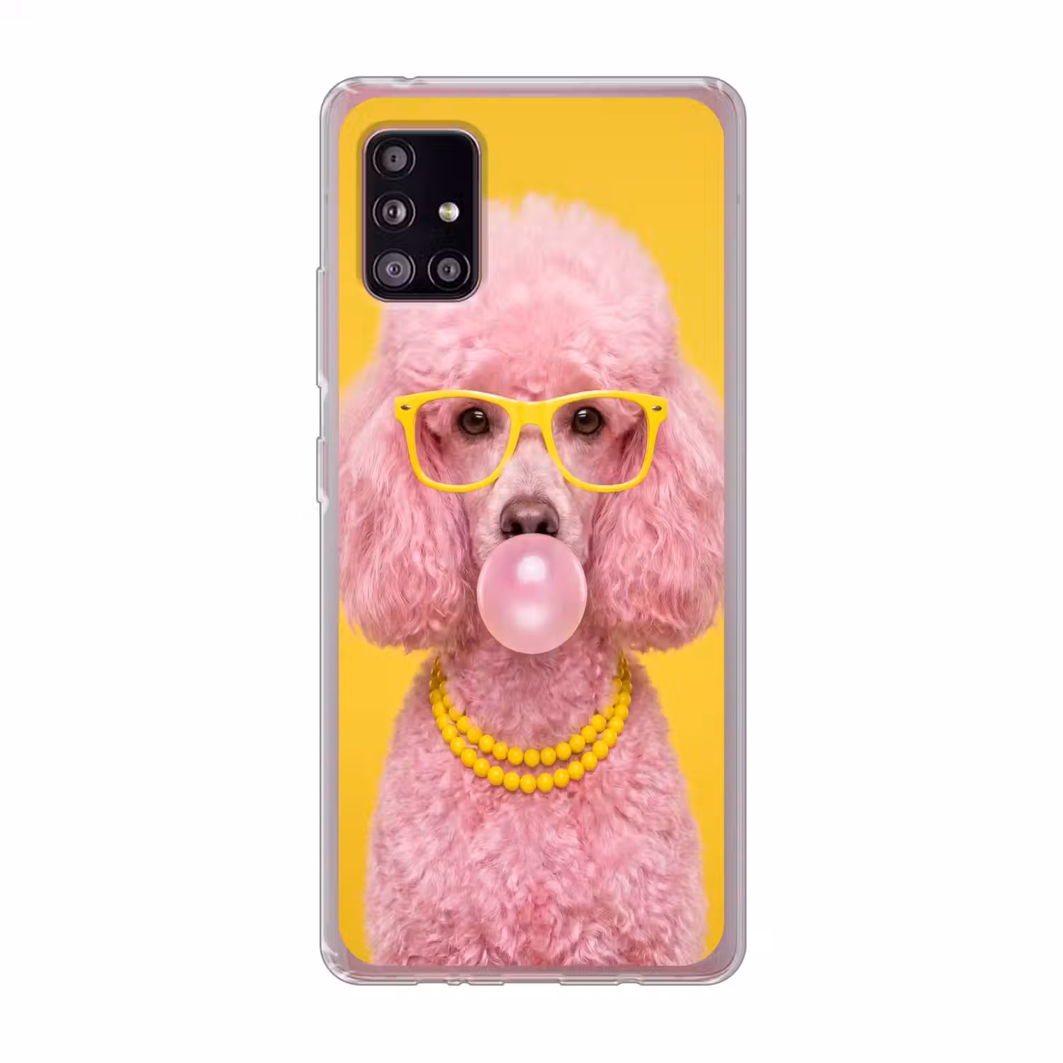 Hond - Kauwgum - Dieren - Modern - Roze Telefoonhoesje Samsung Galaxy A51 5G klein -3d