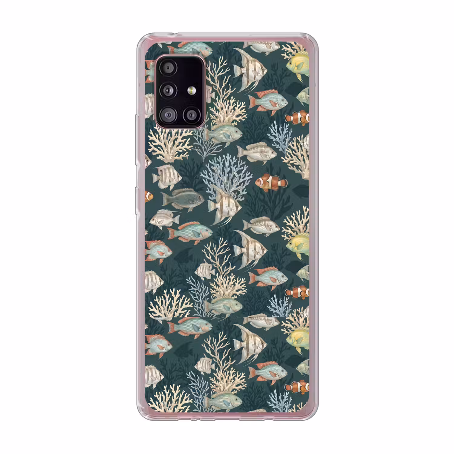 Vis - Koraal - Onderwater - Illustratie Telefoonhoesje Samsung Galaxy A51 5G klein -3d