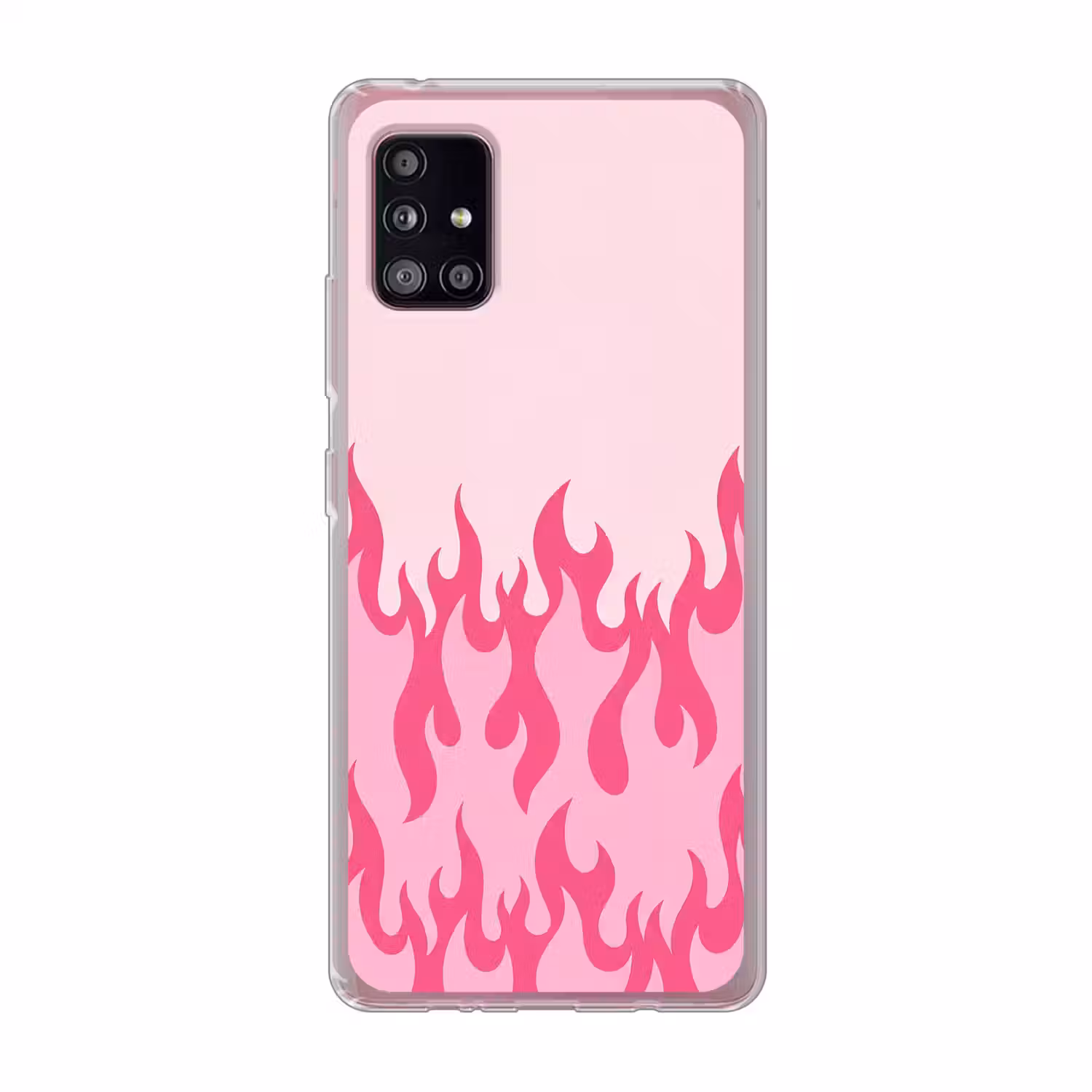 Vlammen - Patroon - Abstract - Modern - Roze Telefoonhoesje Samsung Galaxy A51 5G klein -3d