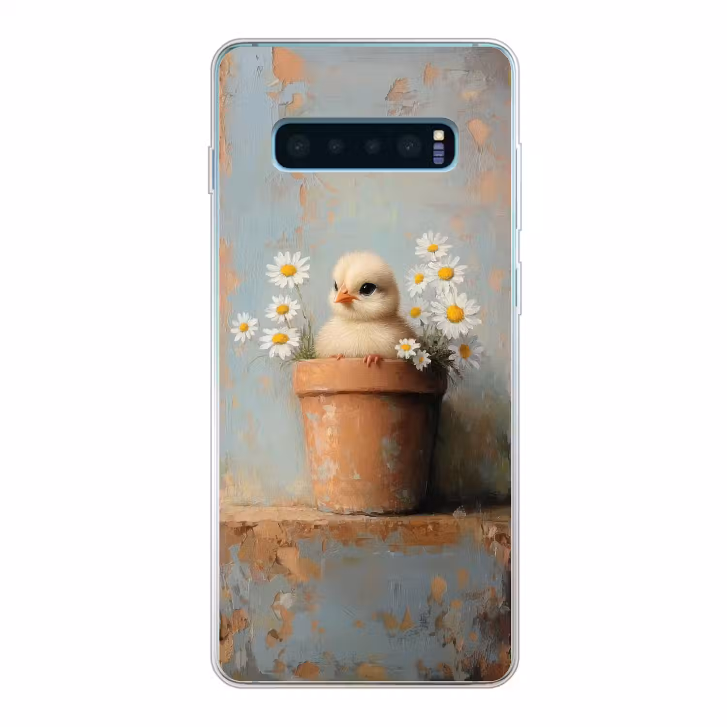 Bloempot - Kuiken - Bloemetjes Telefoonhoesje Samsung Galaxy S10 Lite klein -3d