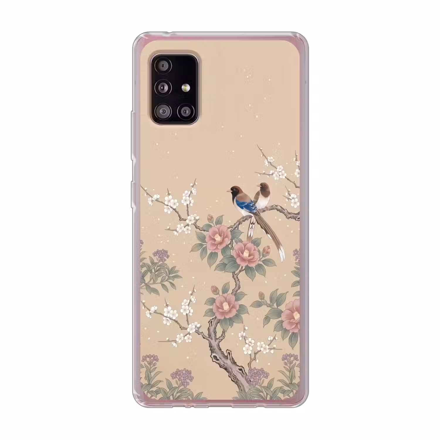 Bloemen - Vogels - Bloemen Telefoonhoesje Samsung Galaxy A51 5G klein -3d