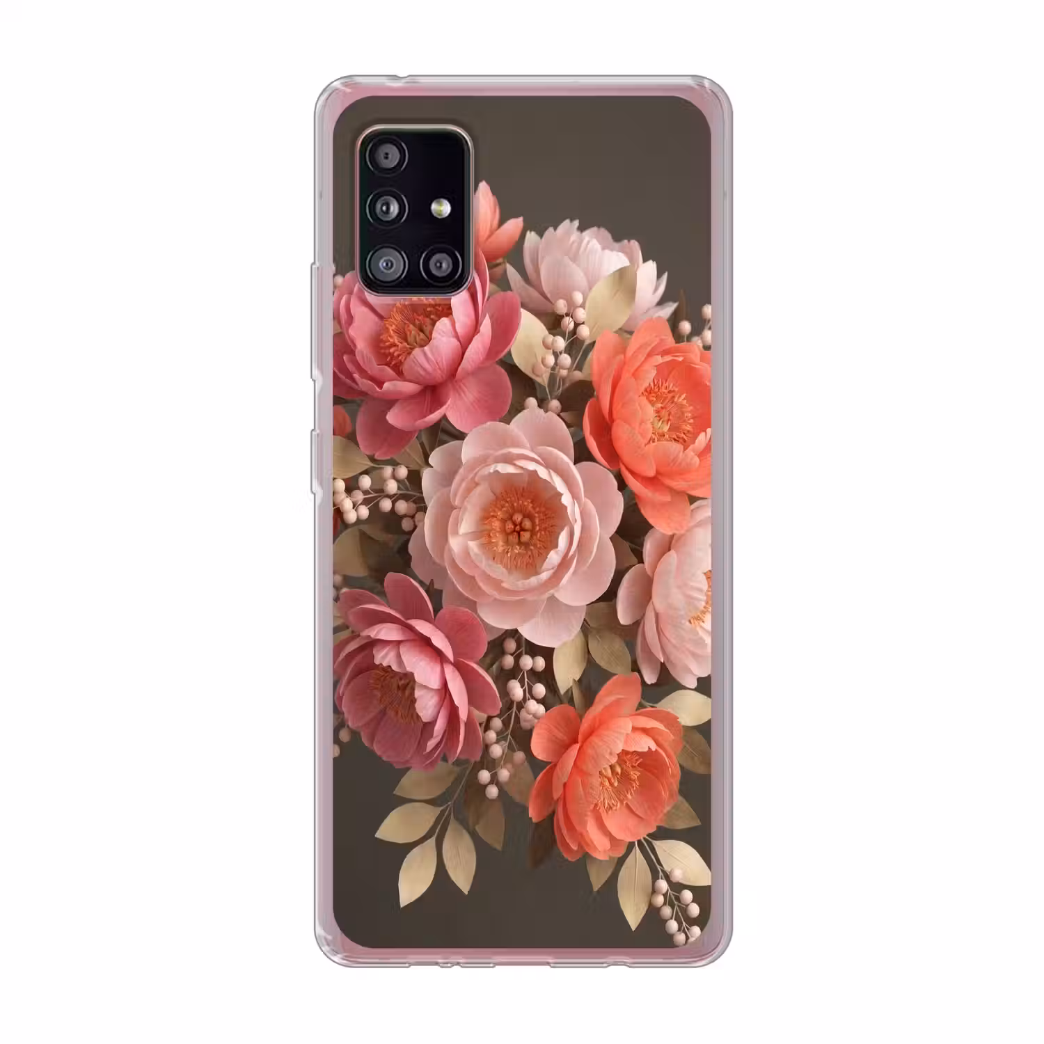 Bloemen - Bloesem - Zacht - Koraal - Decoratie Telefoonhoesje Samsung Galaxy A51 5G klein -3d