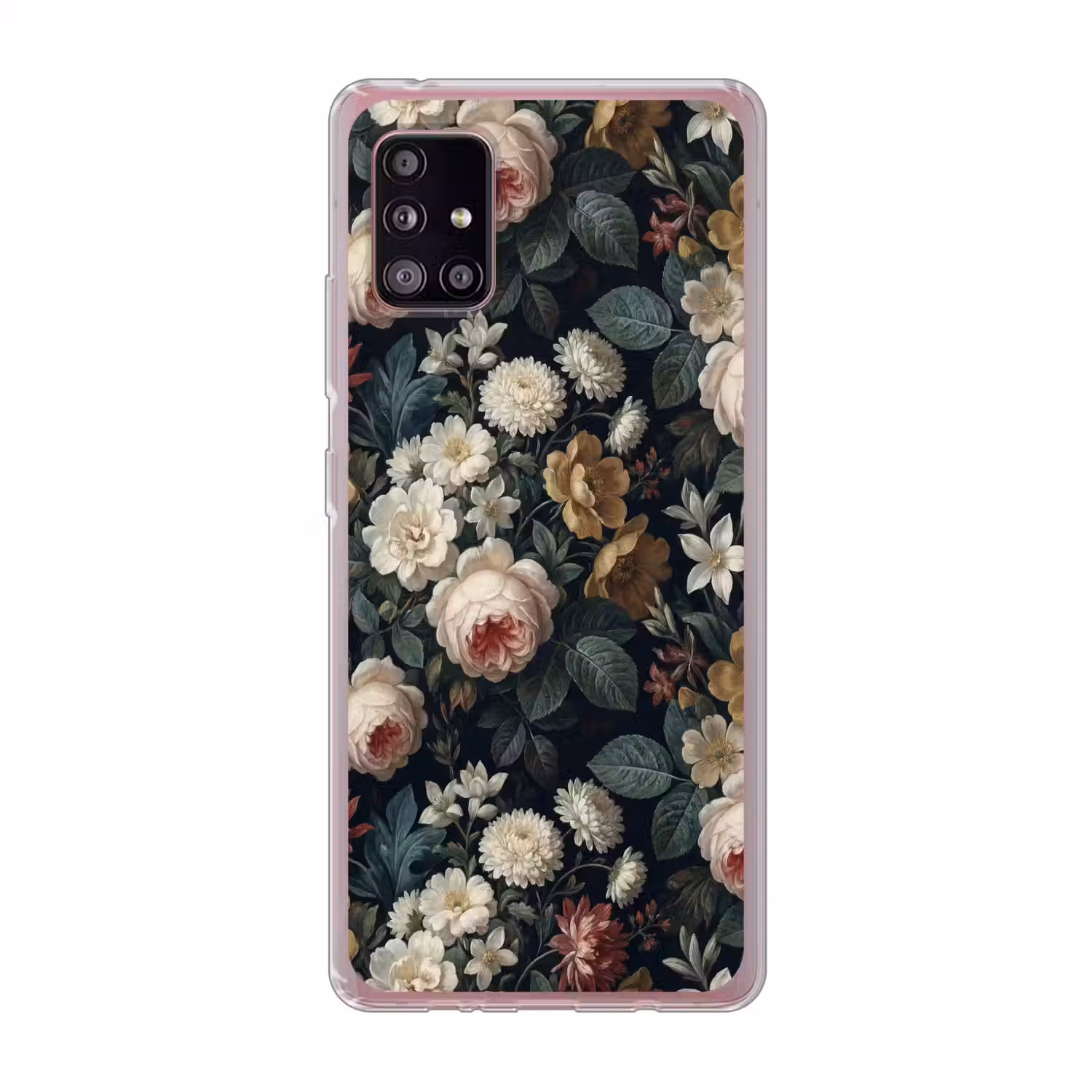 Bloemen - Boeket - Botanisch - Vintage - Donkere achtergrond Telefoonhoesje Samsung Galaxy A51 5G klein -3d