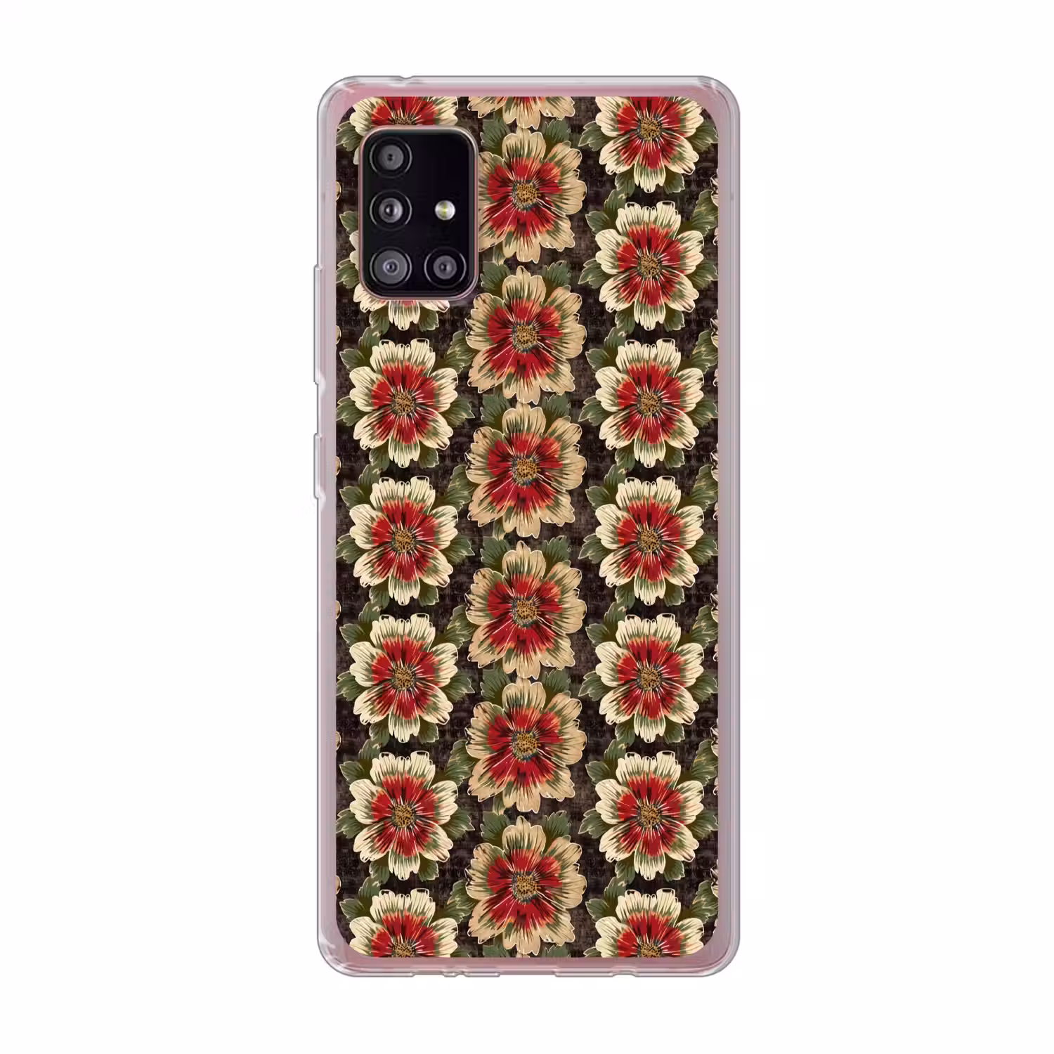 Bloemen - Klassiek - Patroon - Rood Telefoonhoesje Samsung Galaxy A51 5G klein 373 -3d