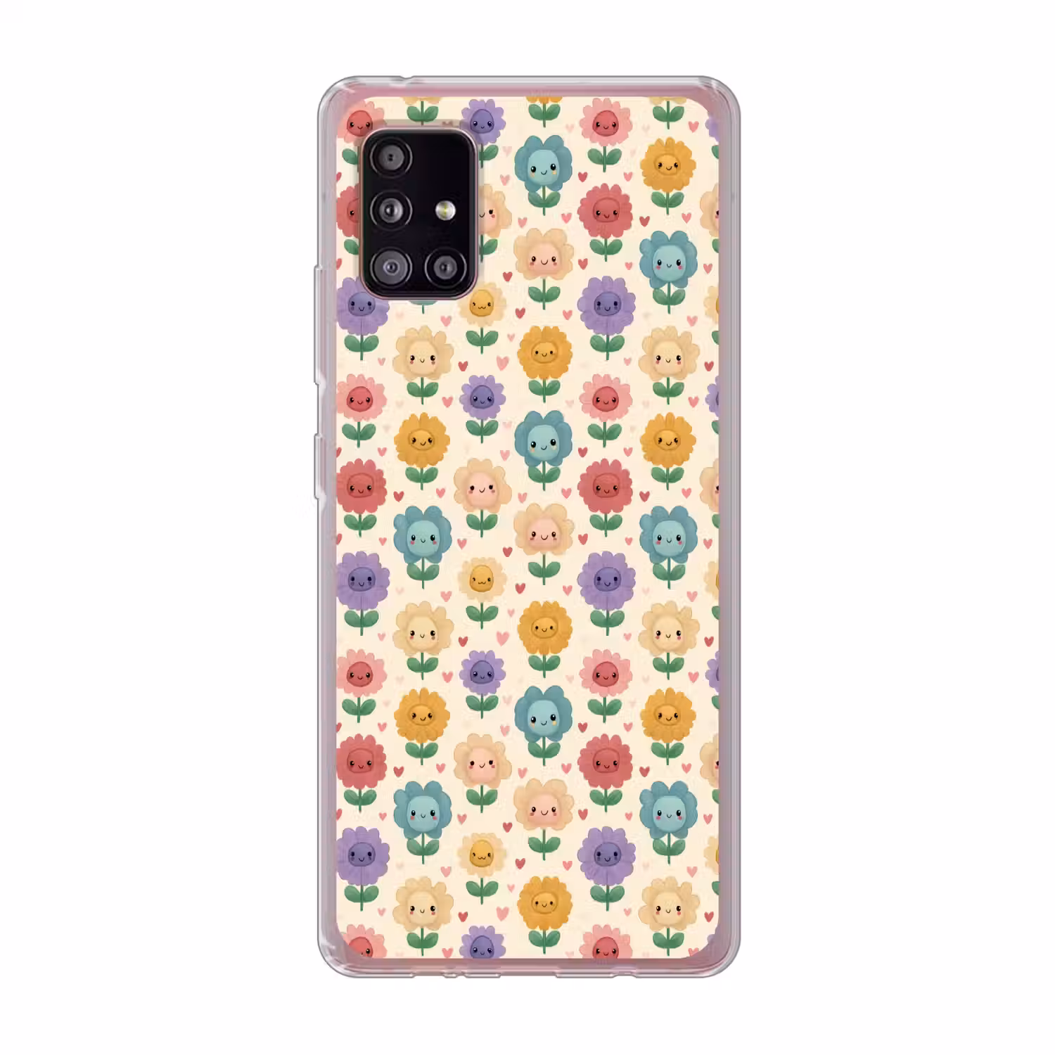 Bloemen - Hartjes - Kleurrijk Telefoonhoesje Samsung Galaxy A51 5G klein 373 -3d