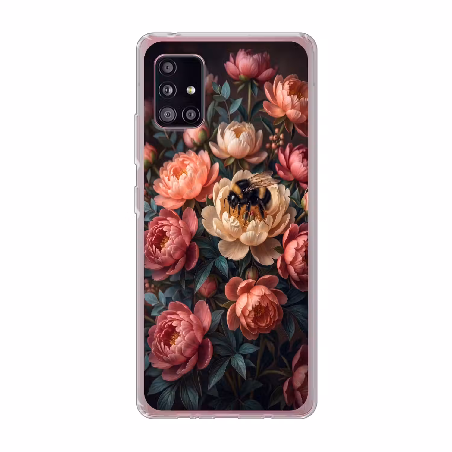 Bloemen - Insect - Natuur - Roze Telefoonhoesje Samsung Galaxy A51 5G klein -3d