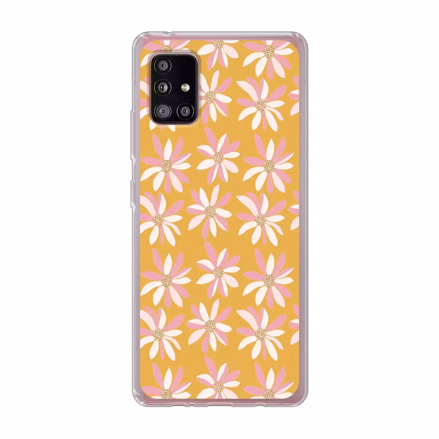 Bloemen - Modern - Geel Telefoonhoesje Samsung Galaxy A51 5G klein 373 -3d