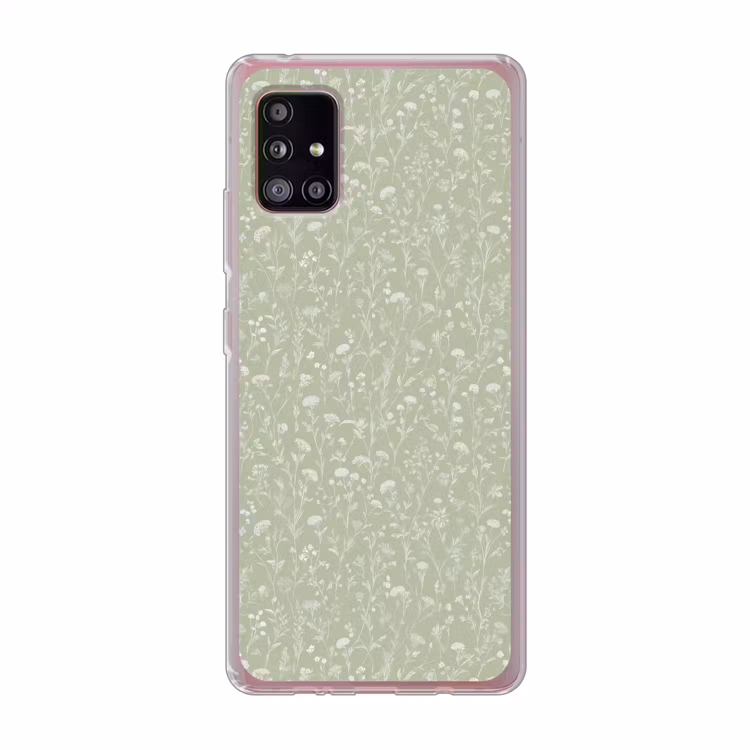 Bloemen - Patroon - Groen Telefoonhoesje Samsung Galaxy A51 5G klein 373 -3d