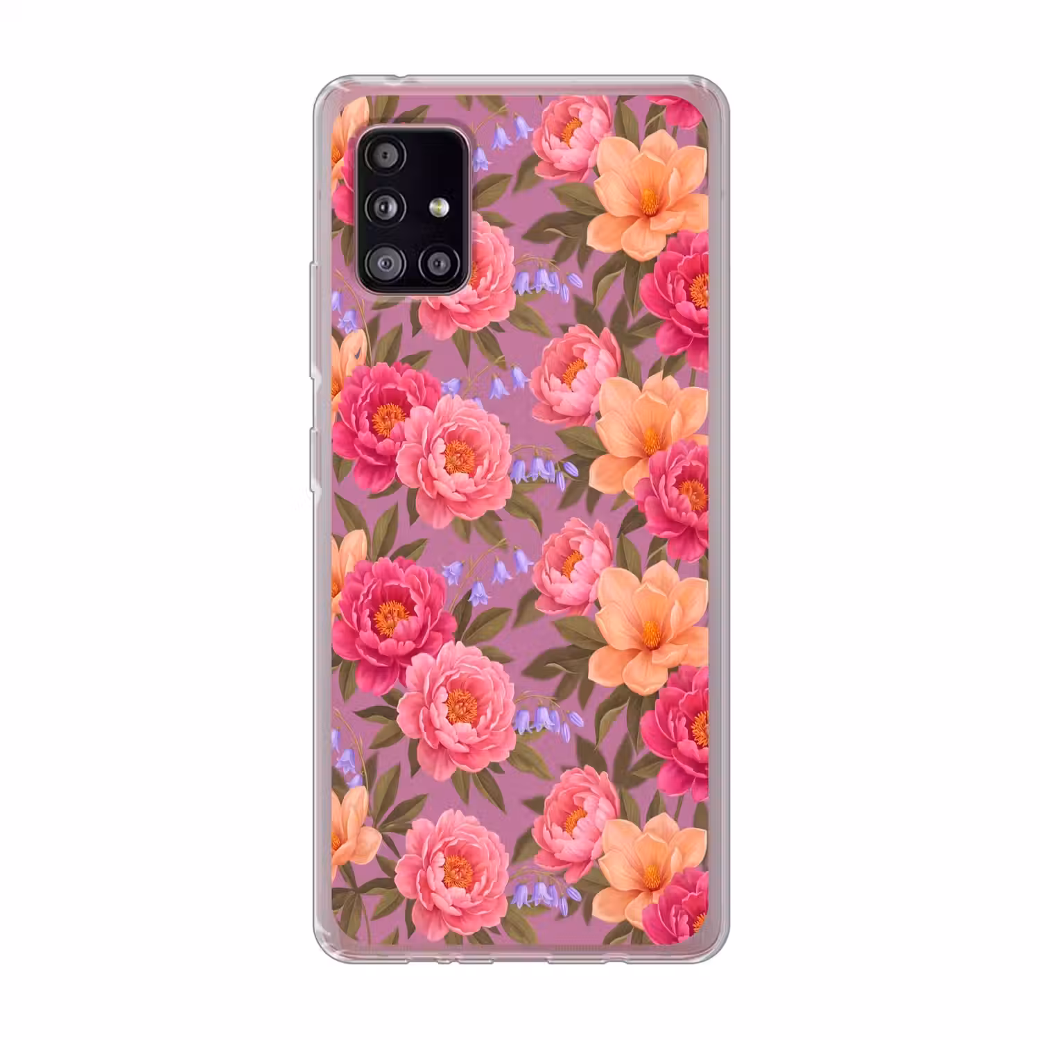 Bloemen - Patroon - Illustratie - Roze Telefoonhoesje Samsung Galaxy A51 5G klein -3d