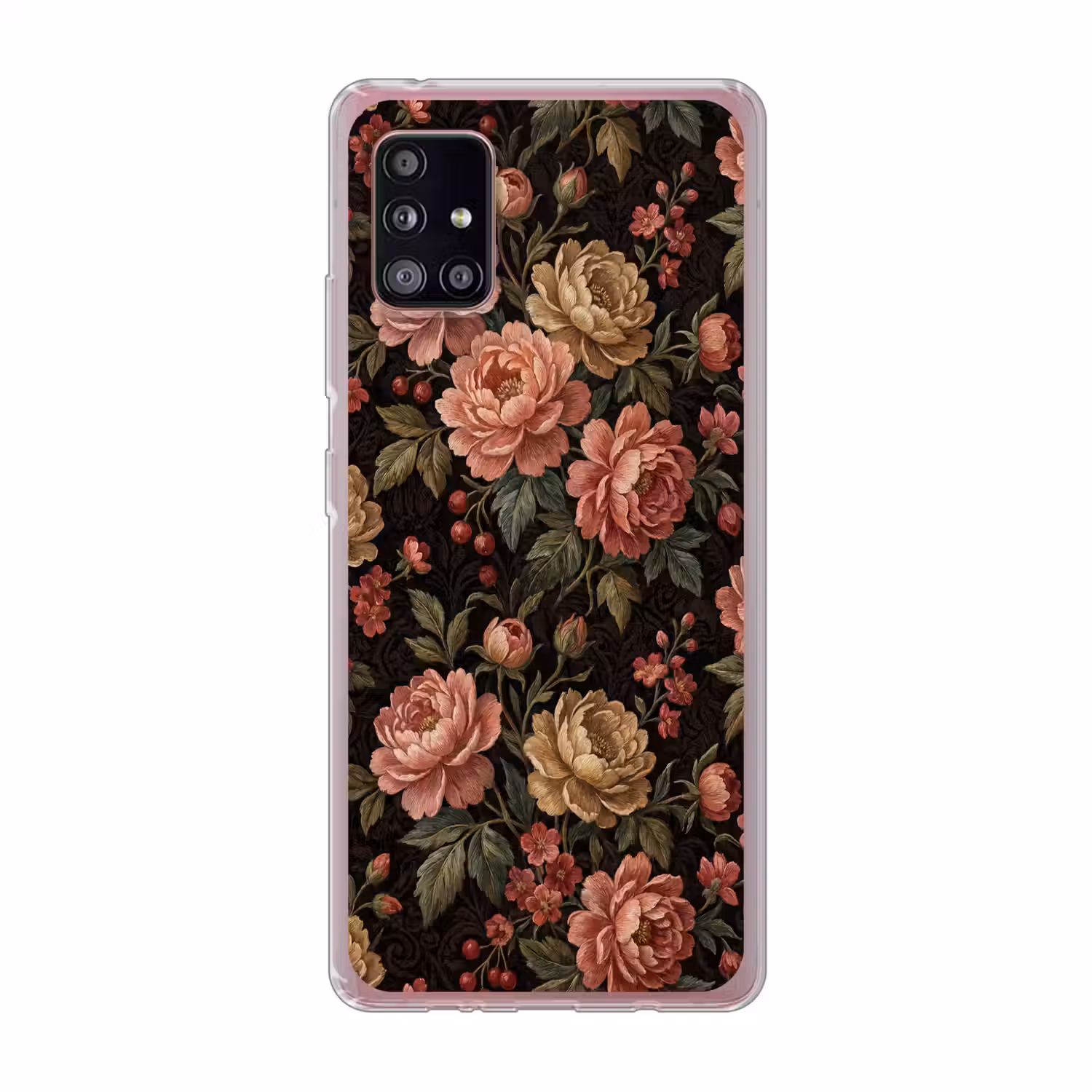Bloemen - Patroon - Natuur - Vintage - Roze Telefoonhoesje Samsung Galaxy A51 5G klein -3d