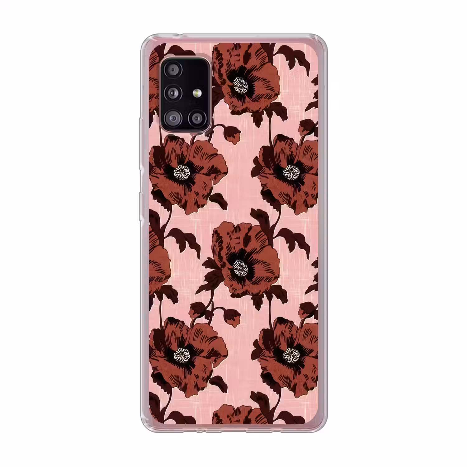 Bloemen - Retro - Rood Telefoonhoesje Samsung Galaxy A51 5G klein 373 -3d