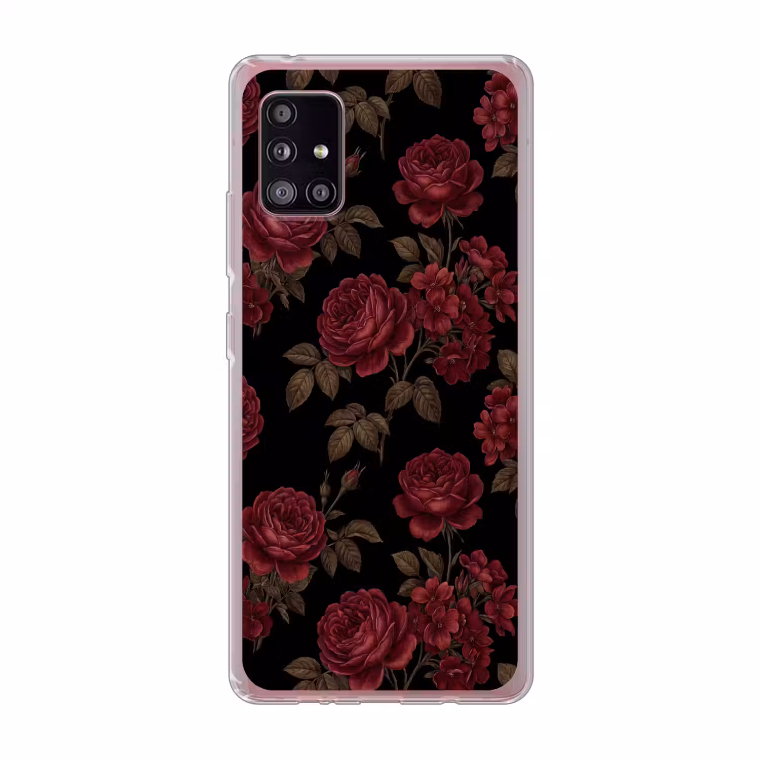Bloemen - Roos - Patroon - Klassiek - Rood Telefoonhoesje Samsung Galaxy A51 5G klein -3d