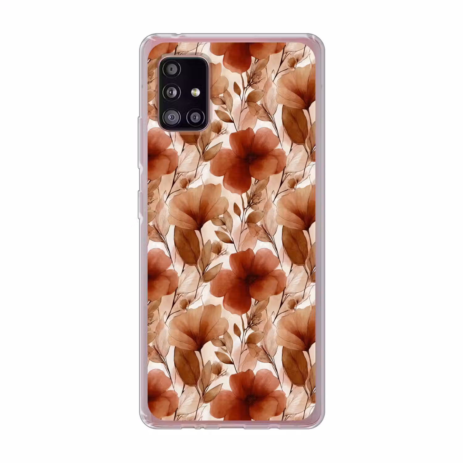 Bloemen - Aquarel - Botanisch - Terracotta Telefoonhoesje Samsung Galaxy A51 5G klein 373 -3d