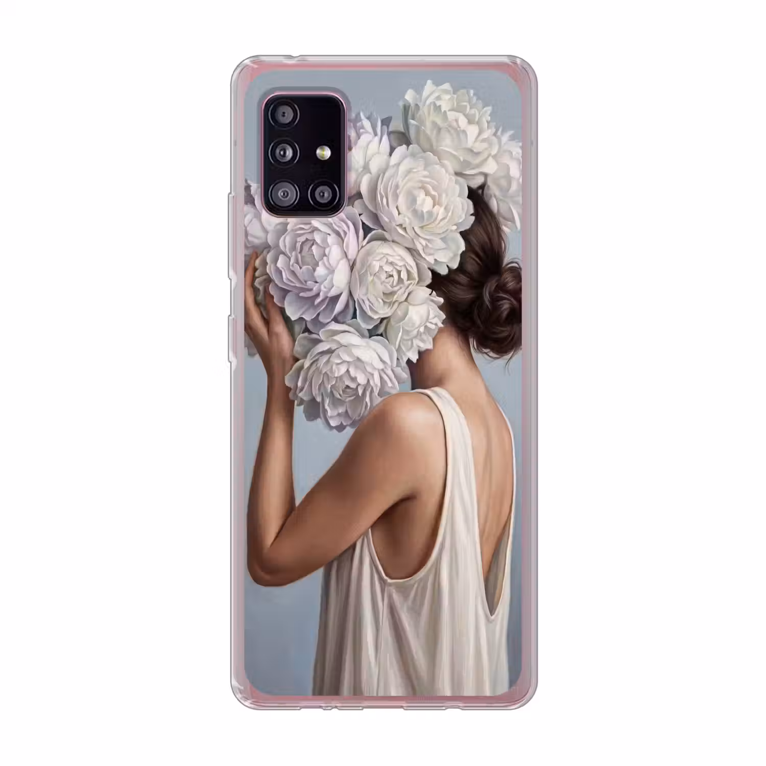Bloemen - Vrouw - Wit Telefoonhoesje Samsung Galaxy A51 5G klein -3d