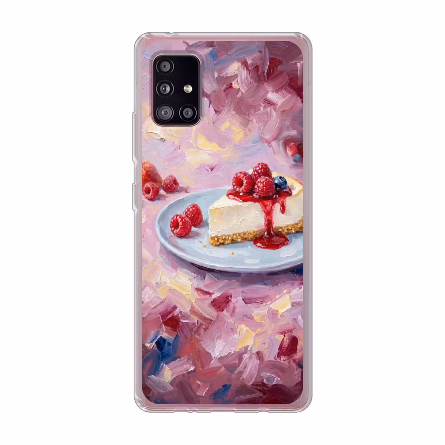 Eten - Cheesecake - Bessen - Abstract - Roze Telefoonhoesje Samsung Galaxy A51 5G klein -3d