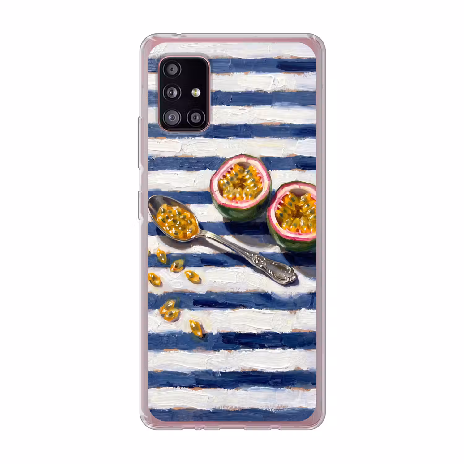 Eten - Passievrucht - Tropisch - Modern - Kleurrijk Telefoonhoesje Samsung Galaxy A51 5G klein -3d