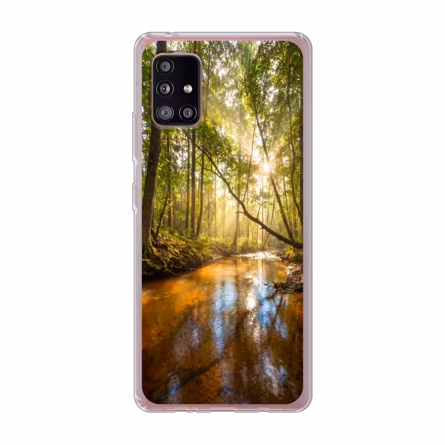 Bos - Beek - Zonlicht - Natuur - Groen Telefoonhoesje Samsung Galaxy A51 5G klein -3d