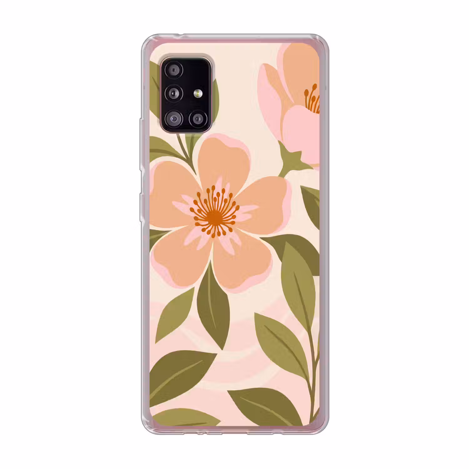 Grafisch - Bloemen - Roze Telefoonhoesje Samsung Galaxy A51 5G klein -3d