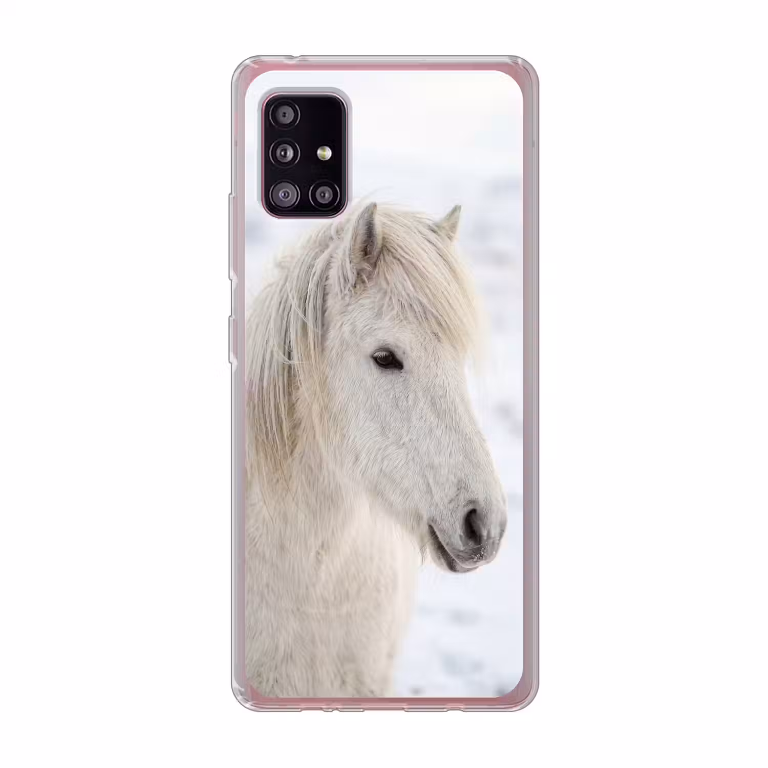 Paard - Kop - Winter - Dieren - Wit Telefoonhoesje Samsung Galaxy A51 5G klein -3d