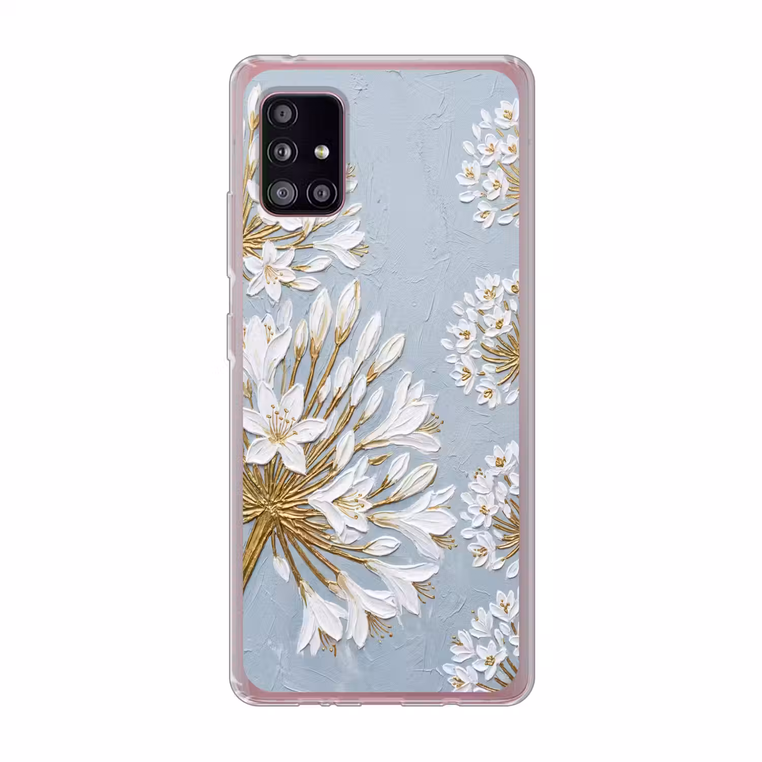 Illustratie - Bloemen - Blauw Telefoonhoesje Samsung Galaxy A51 5G klein -3d
