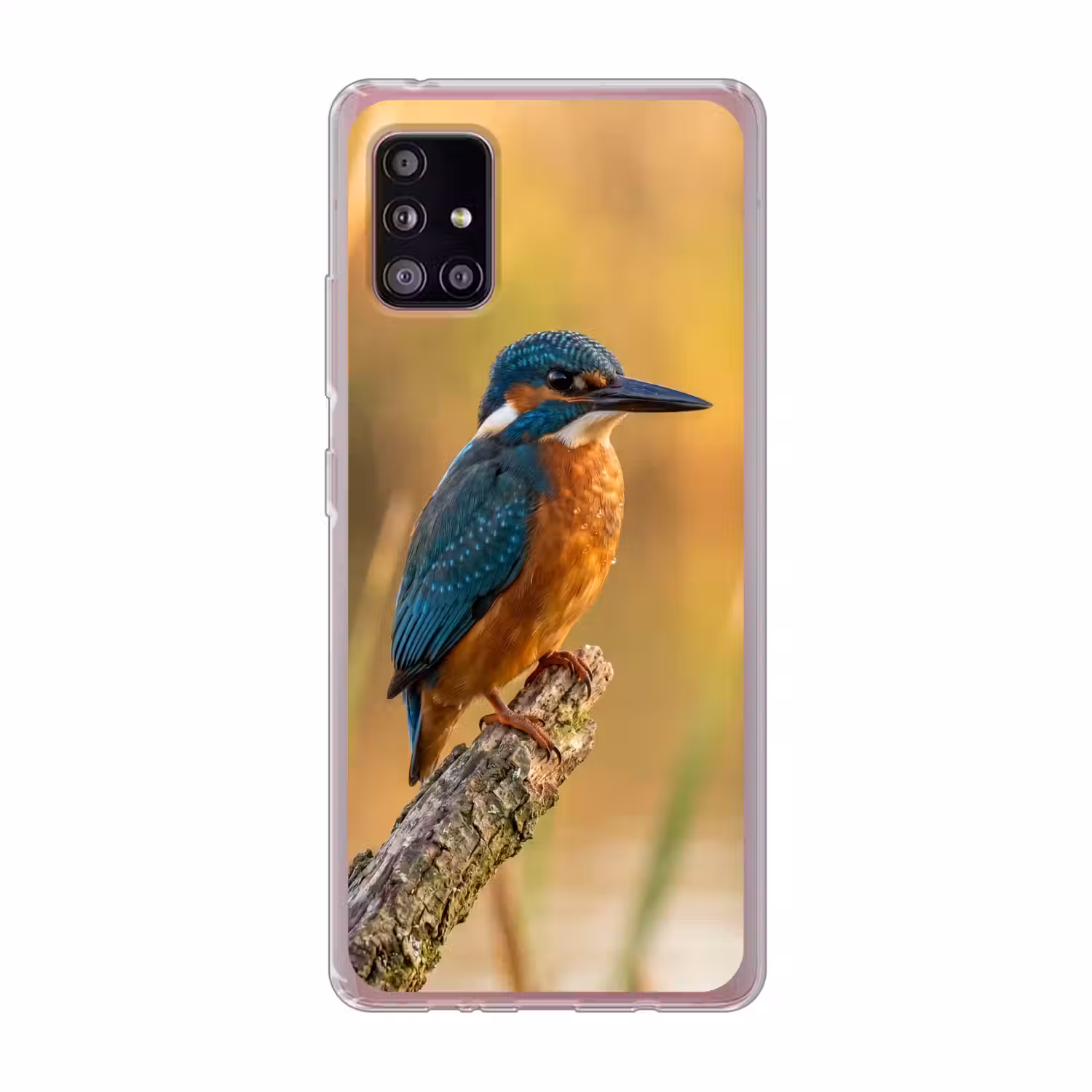 IJsvogel - Tak - Water - Kleurrijk - Levendig Telefoonhoesje Samsung Galaxy A51 5G klein -3d