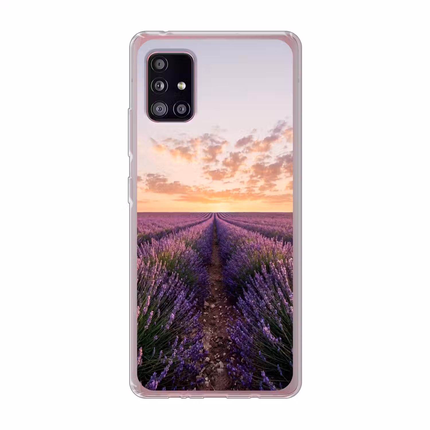 Landschap - Lavendelveld - Paars Telefoonhoesje Samsung Galaxy A51 5G klein -3d