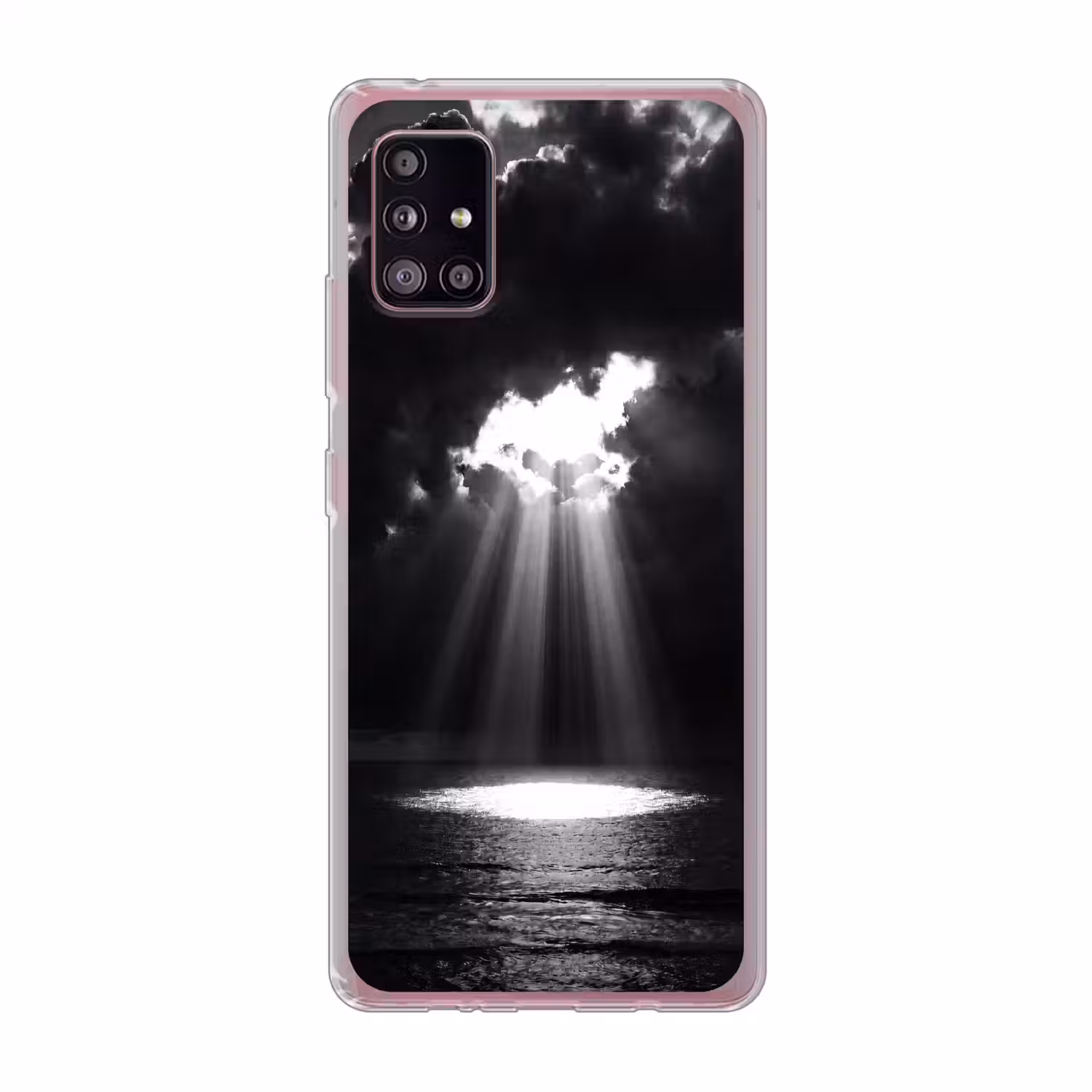 Licht - Wolken - Zee - Zwart-wit - Natuur Telefoonhoesje Samsung Galaxy A51 5G klein -3d
