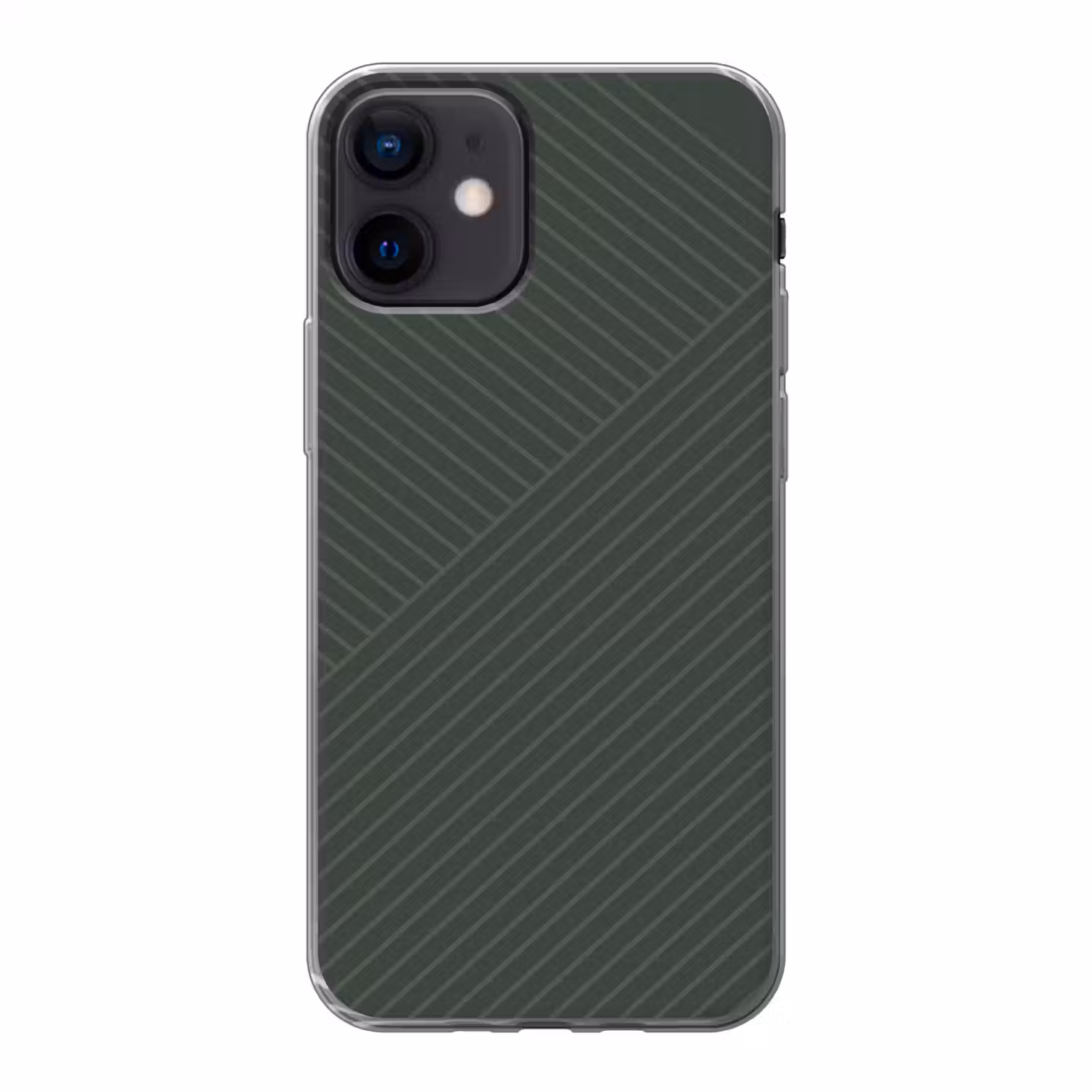 Lijnen - Abstract - Groen - Minimalistisch Telefoonhoesje iPhone 12 Mini klein -3d